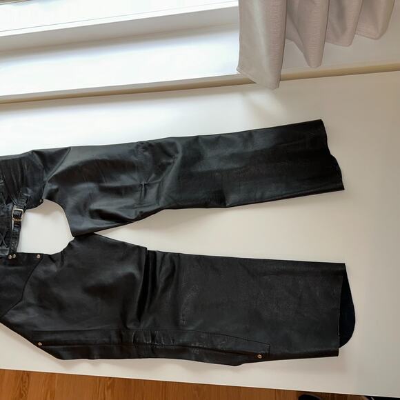 VTG Motorcycle Leather Chaps Women's Medium Genuine Leather by Berman's - Picture 6 of 13